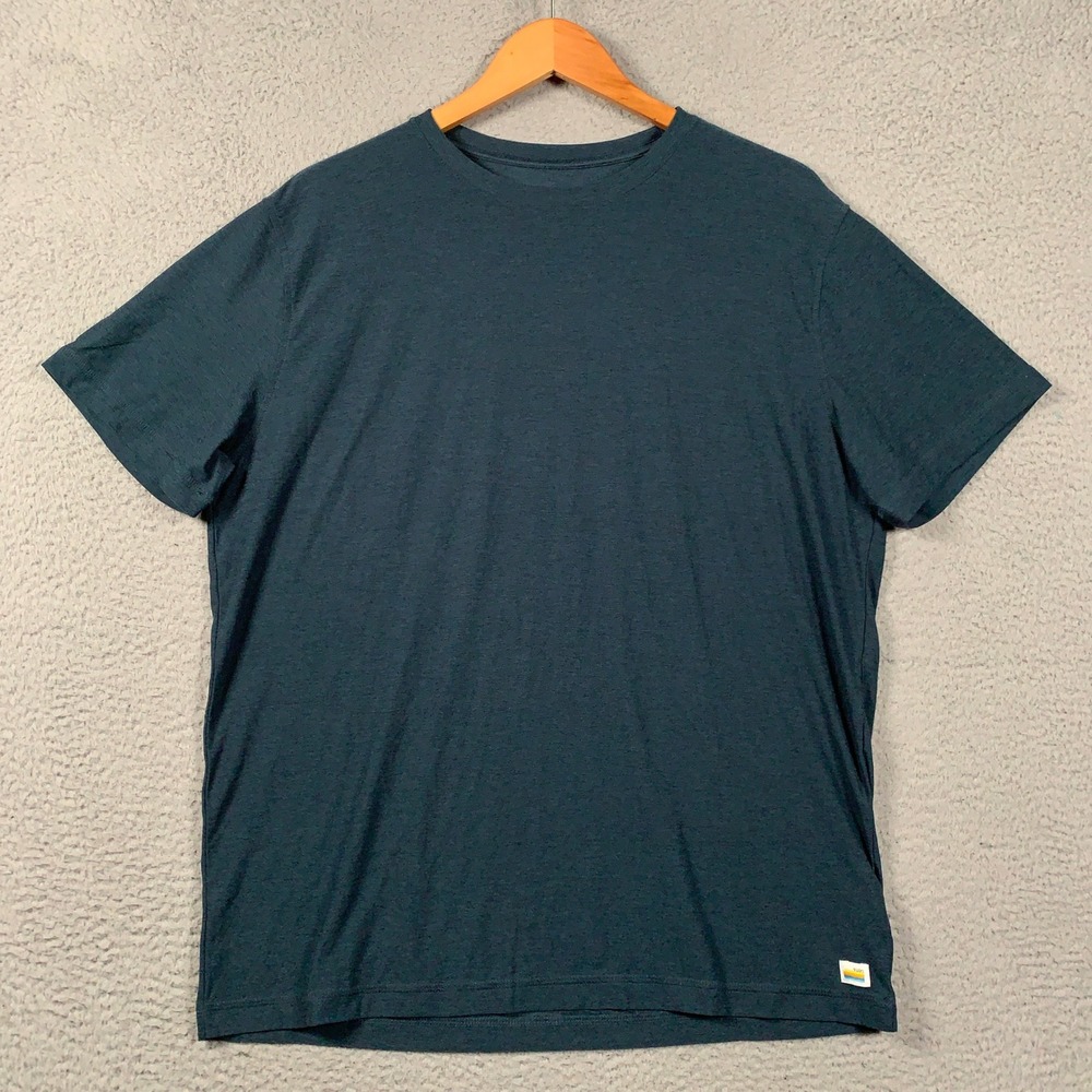 Vuori Strato Tech Tee Shirt Men's XL Blue Heather Short Sleeve Crew Active Soft